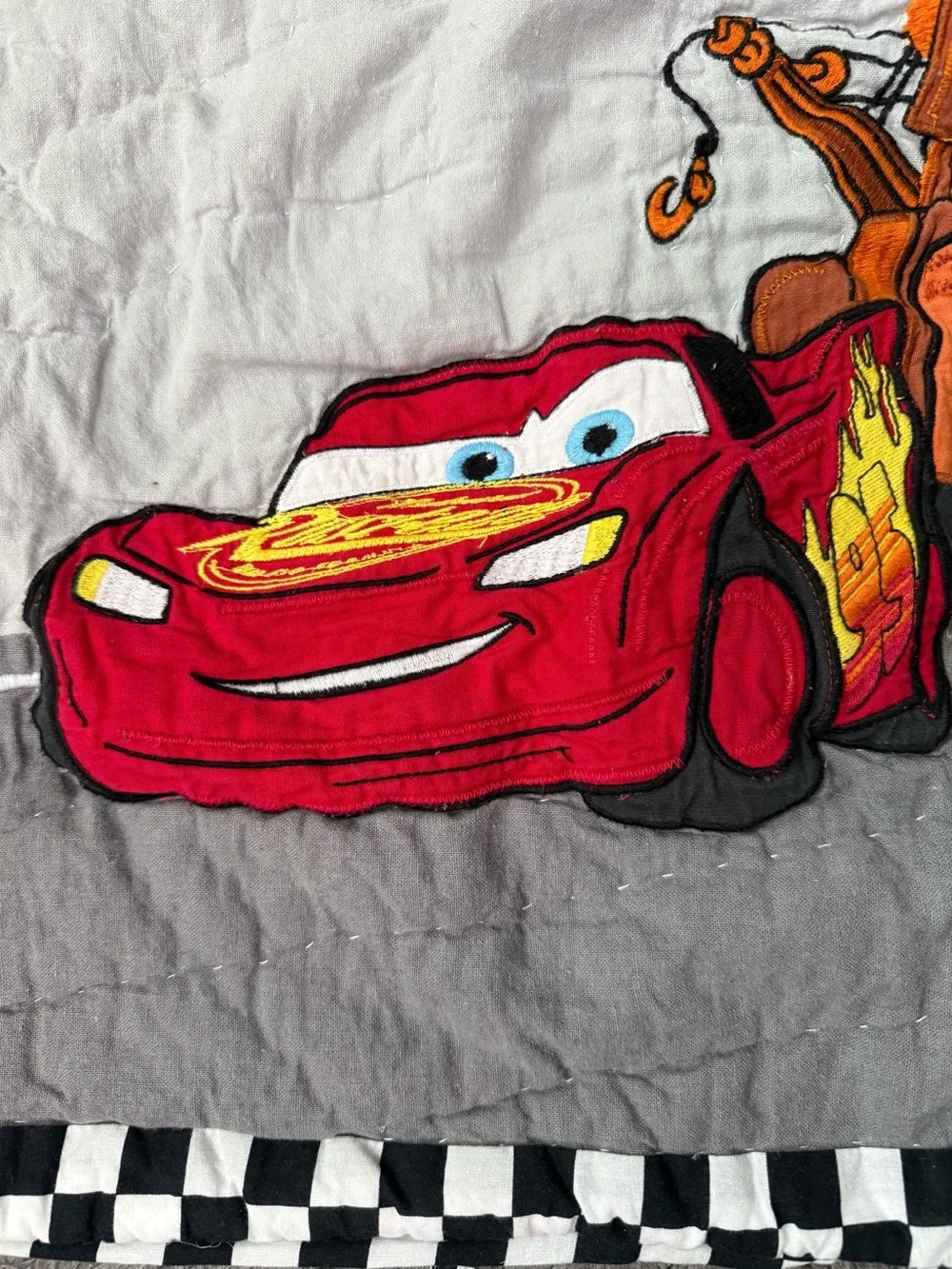 Pottery Barn Cars Lightning McQueen Red & Orange Quilted Pillowcase “RARE”
